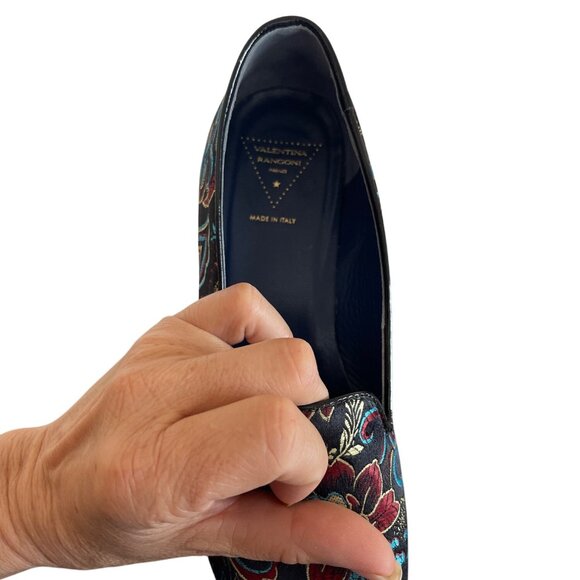 Valentina Ragoni Womens Loafer Size 8 Jacquard Floral Pattern Slip On Casual - Picture 15 of 16